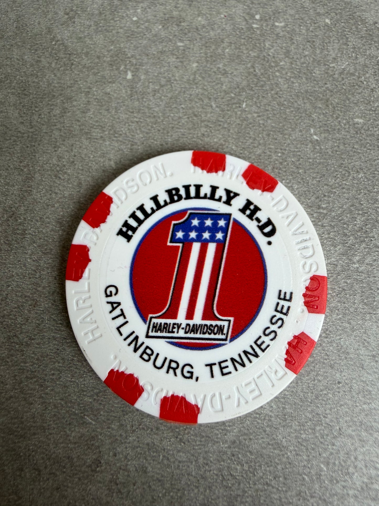 Harley Davidson jeton de poker 250 ans USA Tennessee Gatlinburg