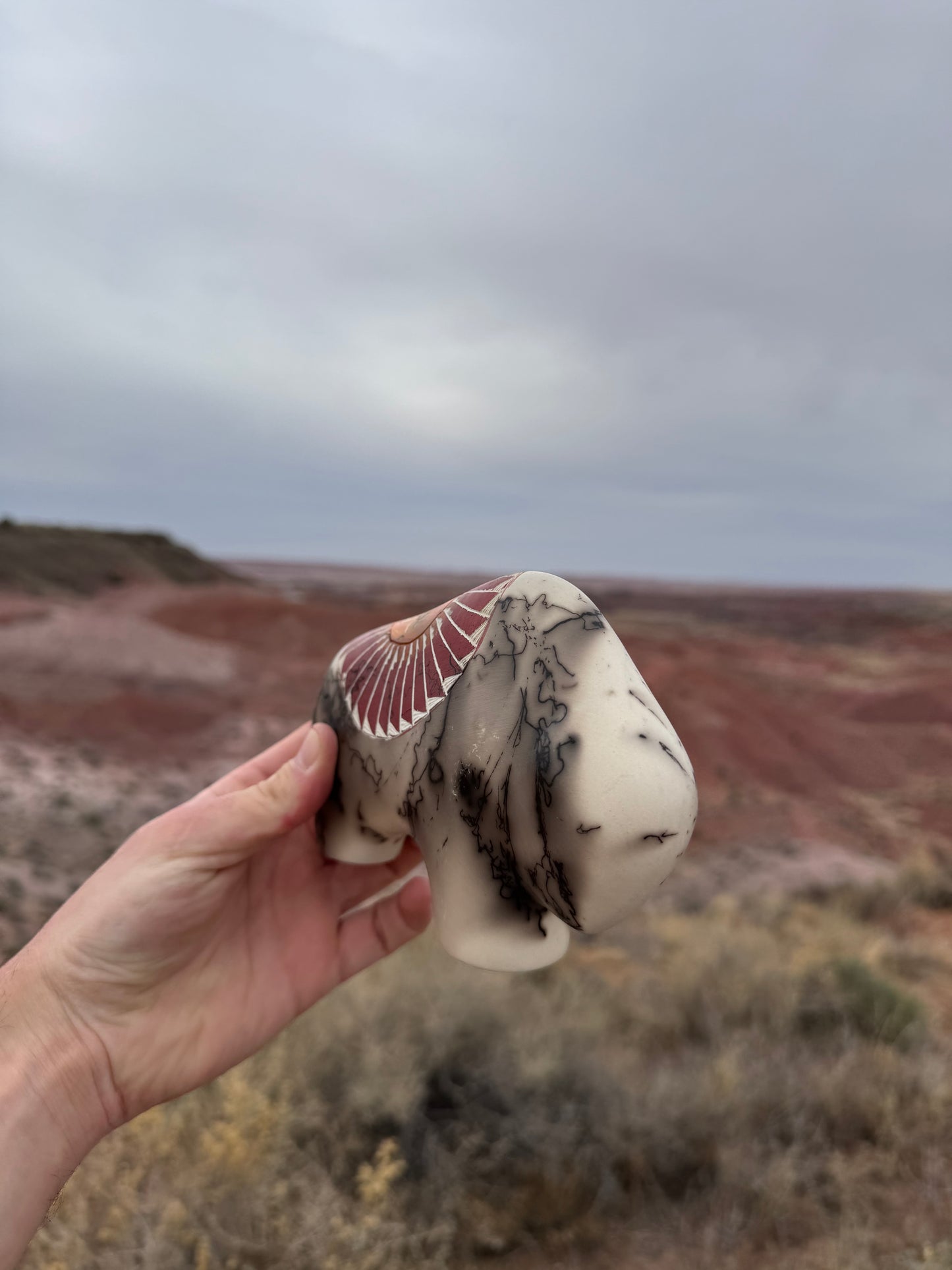 Bison Poterie Navajo authentique provenant de Gallup (Nouveau-Mexique)
