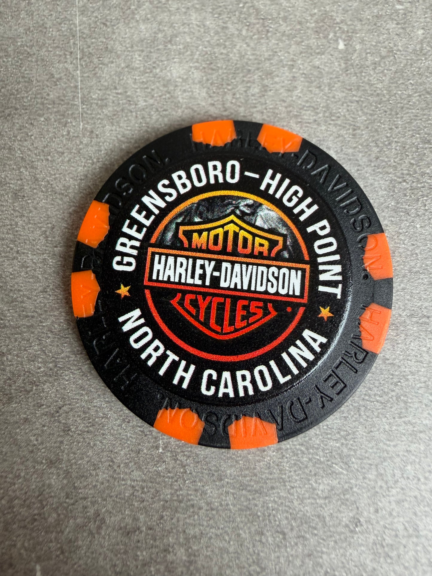 Harley Davidson jeton de poker North Carolina Greensboro