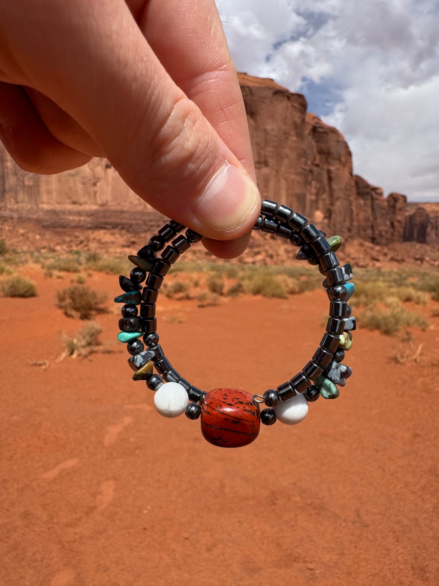 Bracelet Navajo avec véritables turquoises provenant d’Arizona
