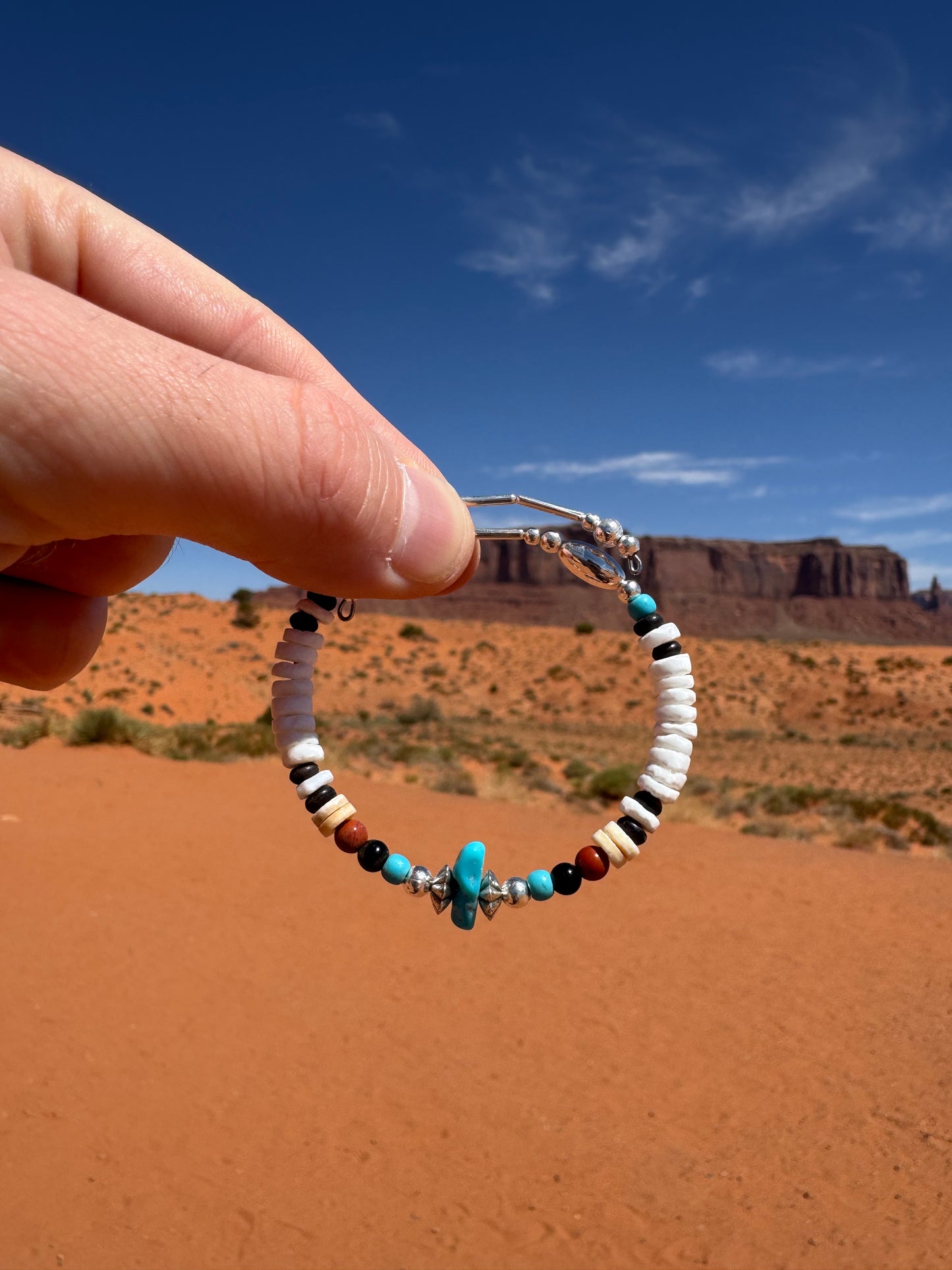 Bracelet Navajo authentique provenant de Monument Valley (taille ajustable)