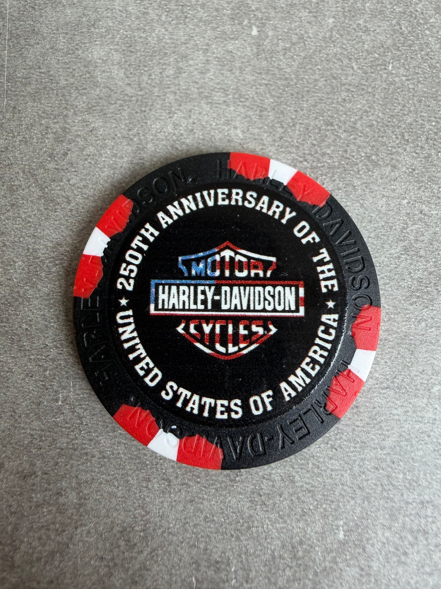Harley Davidson jeton de poker 250 ans USA Tennessee Gatlinburg