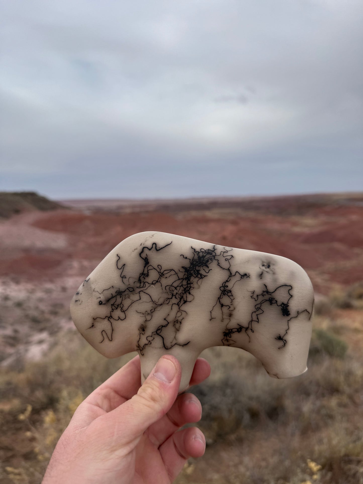 Bison Poterie Navajo authentique provenant de Gallup (Nouveau-Mexique)