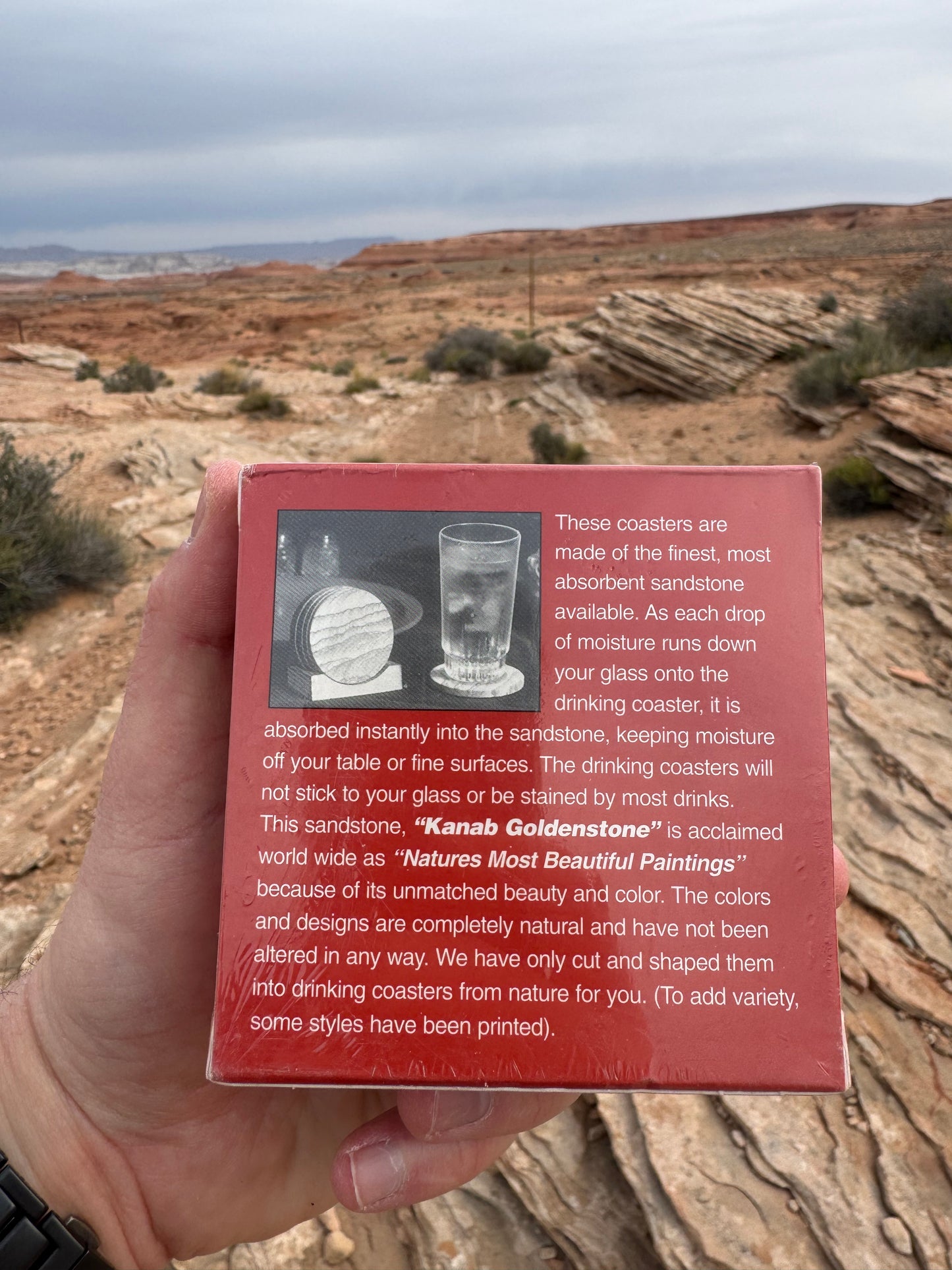Dessous de verre en pierre de l’Utah (lot de 4)