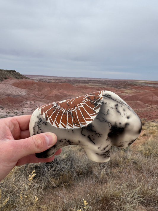 Bison Poterie Navajo authentique provenant de Gallup (Nouveau-Mexique)