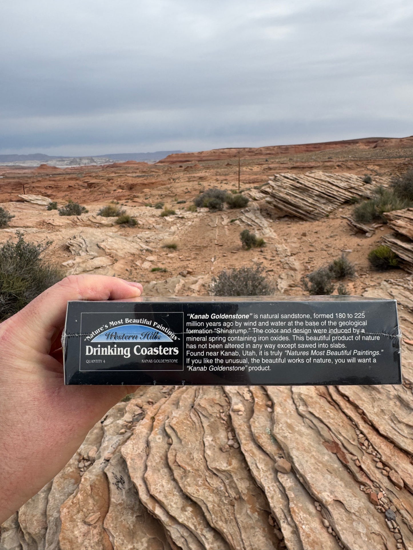 Dessous de verre en sable de l’Utah (lot de 4)
