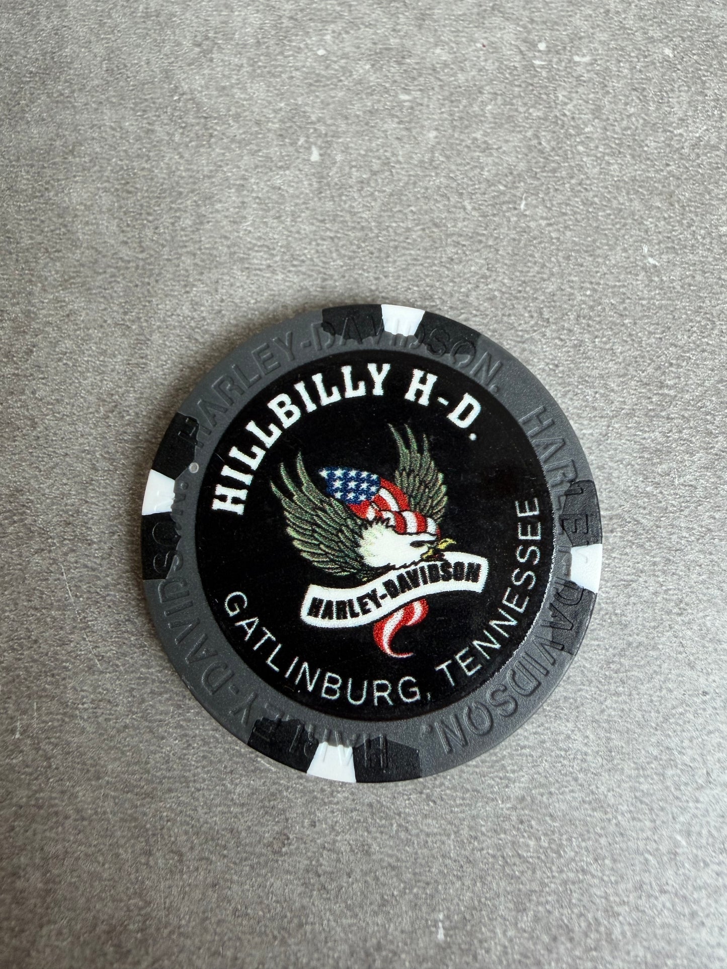 Harley Davidson jeton de poker 250 ans USA Tennessee Gatlinburg