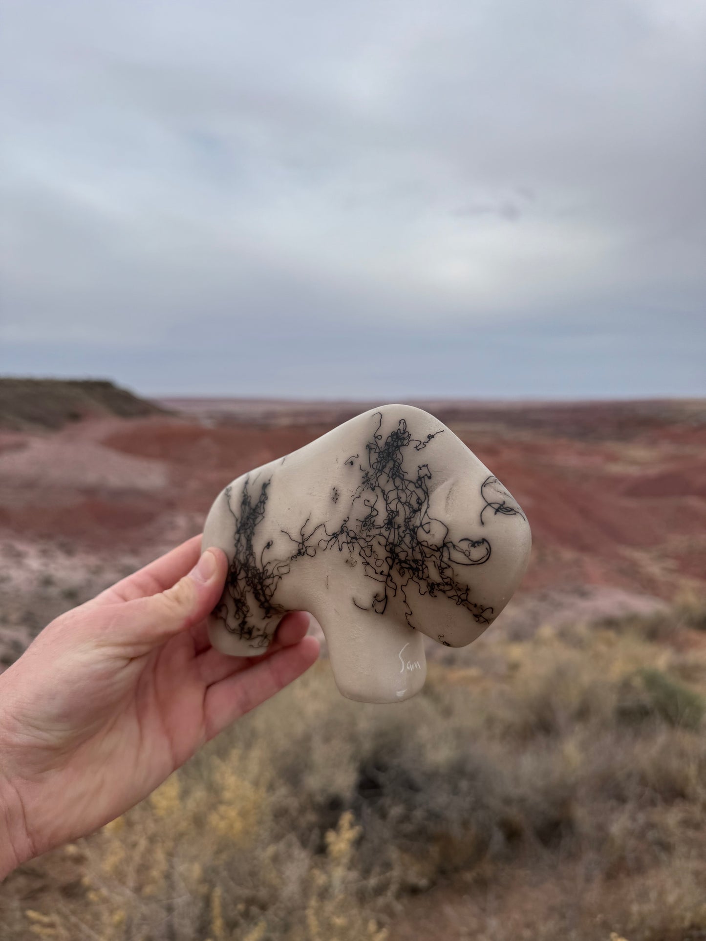 Bison Poterie Navajo authentique provenant de Gallup (Nouveau-Mexique)