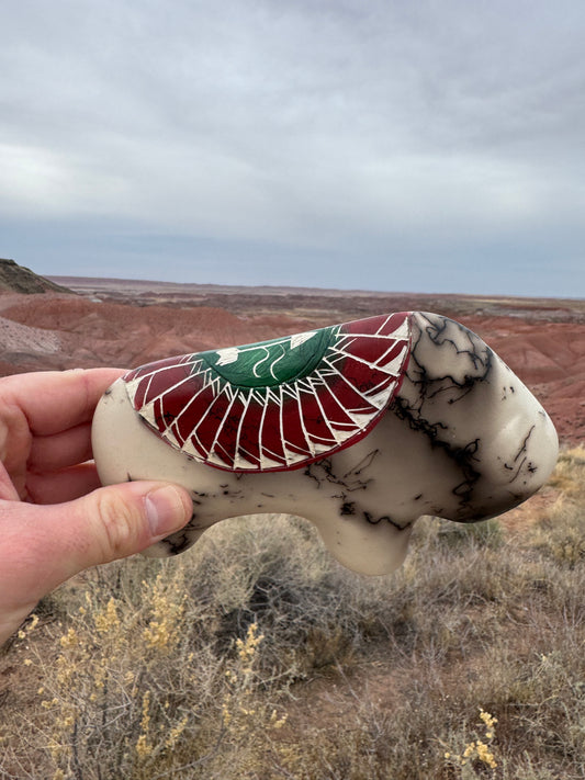 Bison Poterie Navajo authentique provenant de Gallup (Nouveau-Mexique)