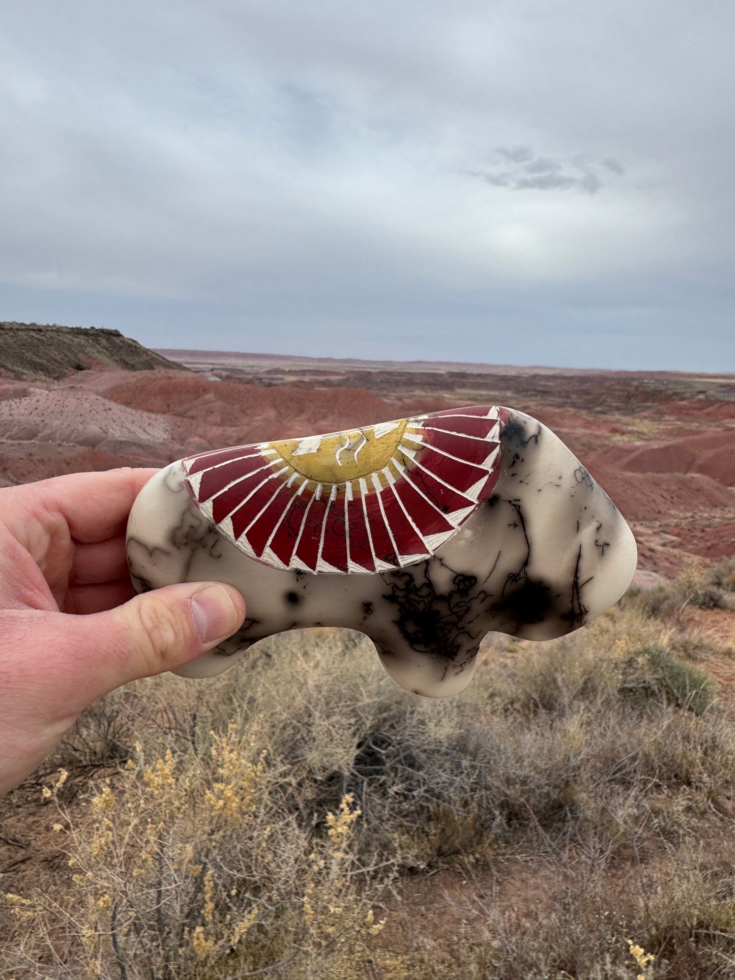 Bison Poterie Navajo authentique provenant de Gallup (Nouveau-Mexique)