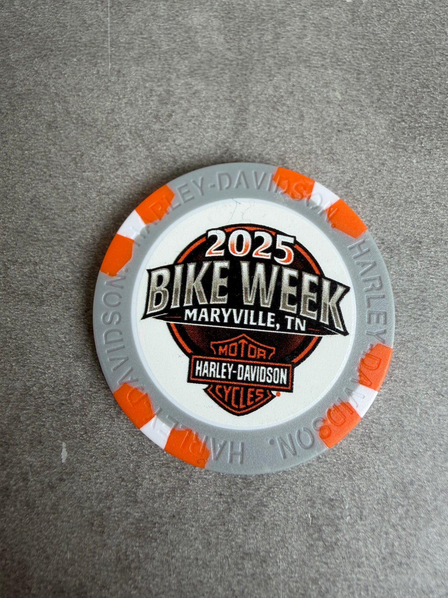Harley Davidson jeton de poker Bike Week 2025 Tennessee