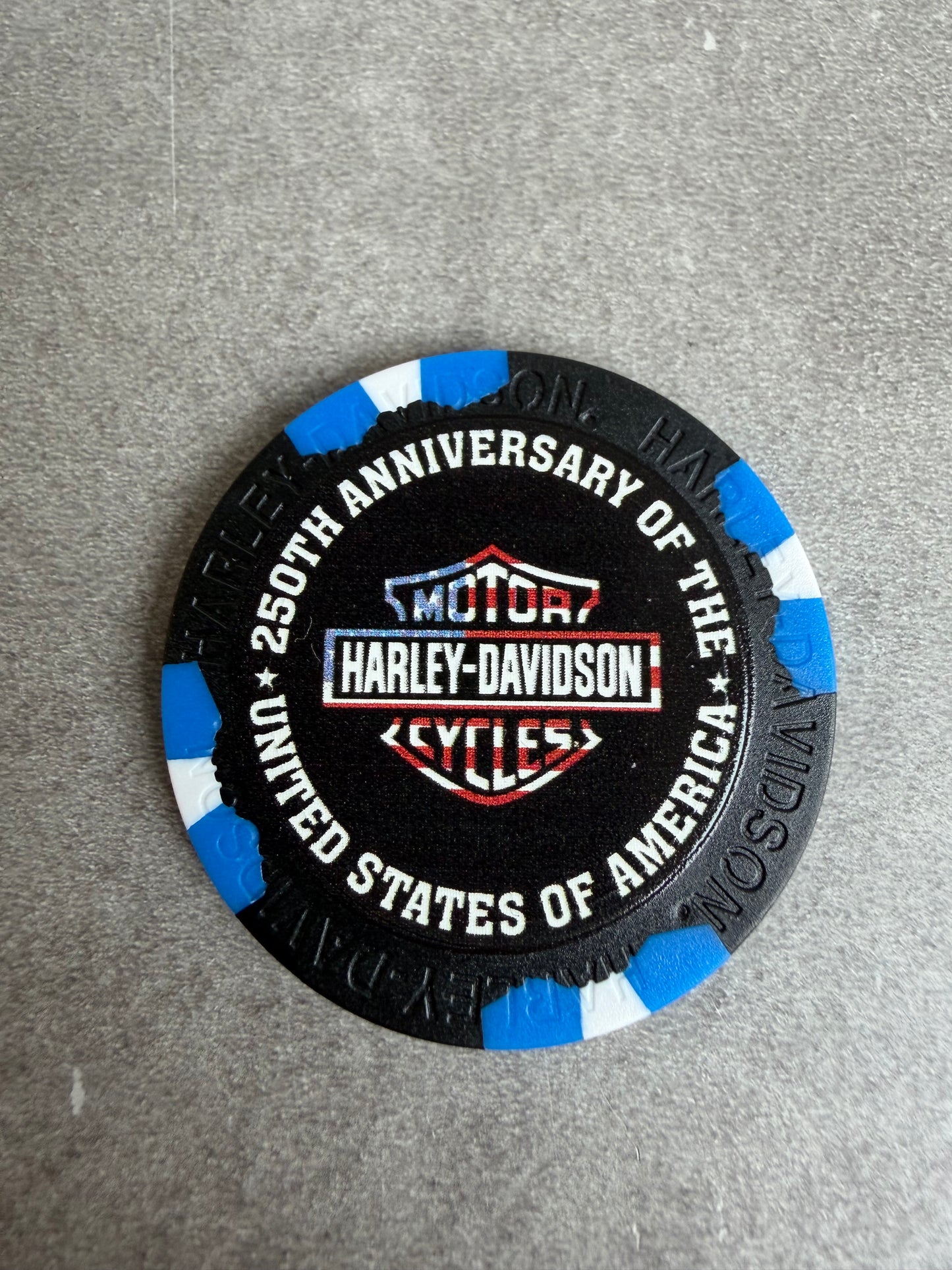 Harley Davidson jeton de poker 250 ans USA Tennessee Gatlinburg