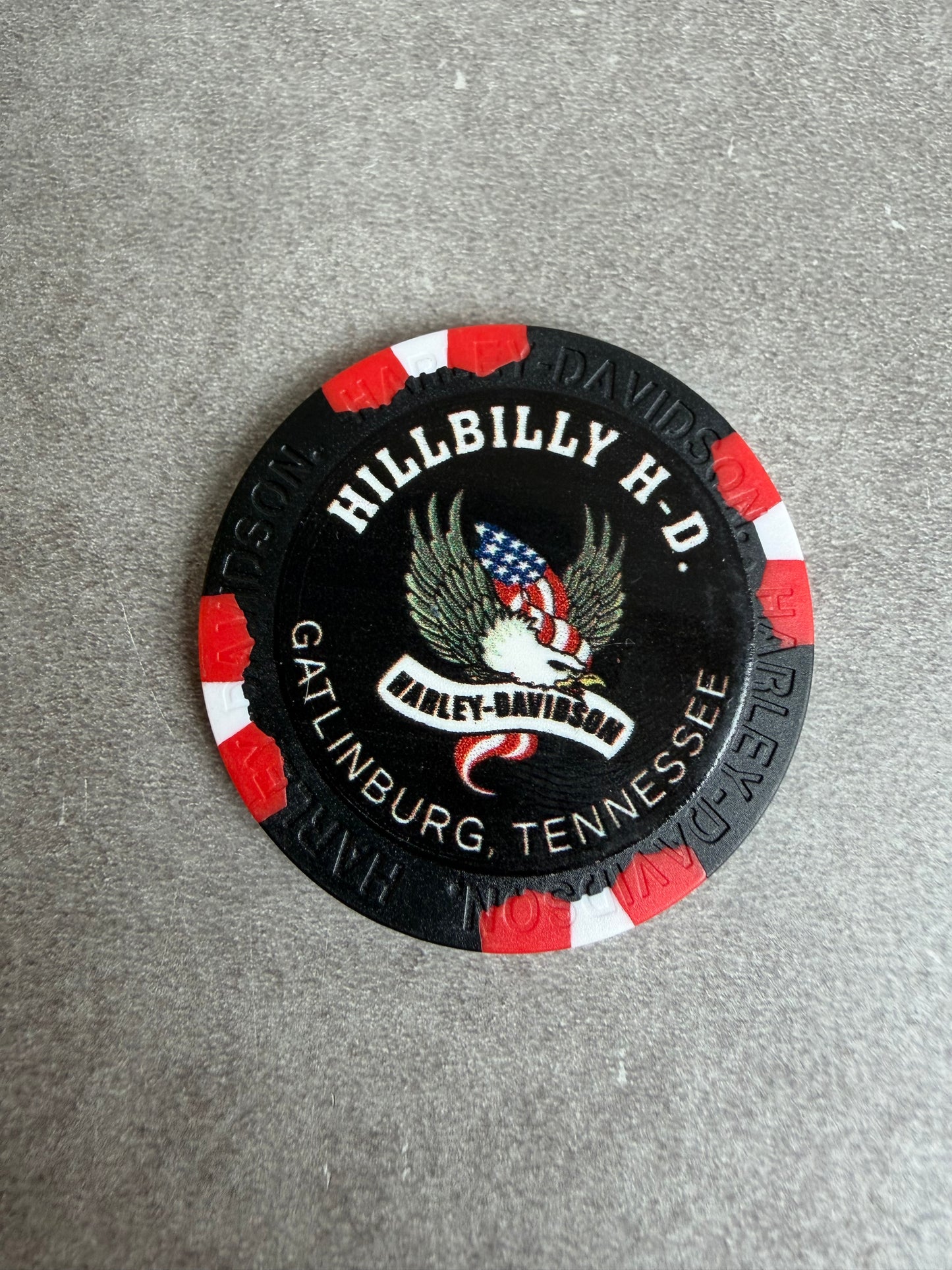 Harley Davidson jeton de poker 250 ans USA Tennessee Gatlinburg