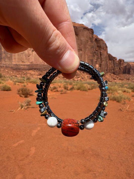 Bracelet Navajo avec véritables turquoises provenant d’Arizona